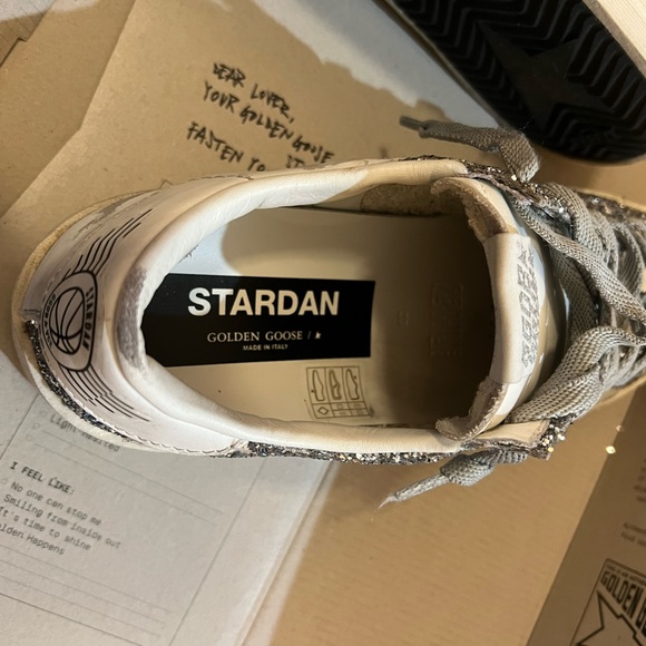 Golden Goose Stardan glitter low-top sneakers NWB size 8 - Picture 7 of 13